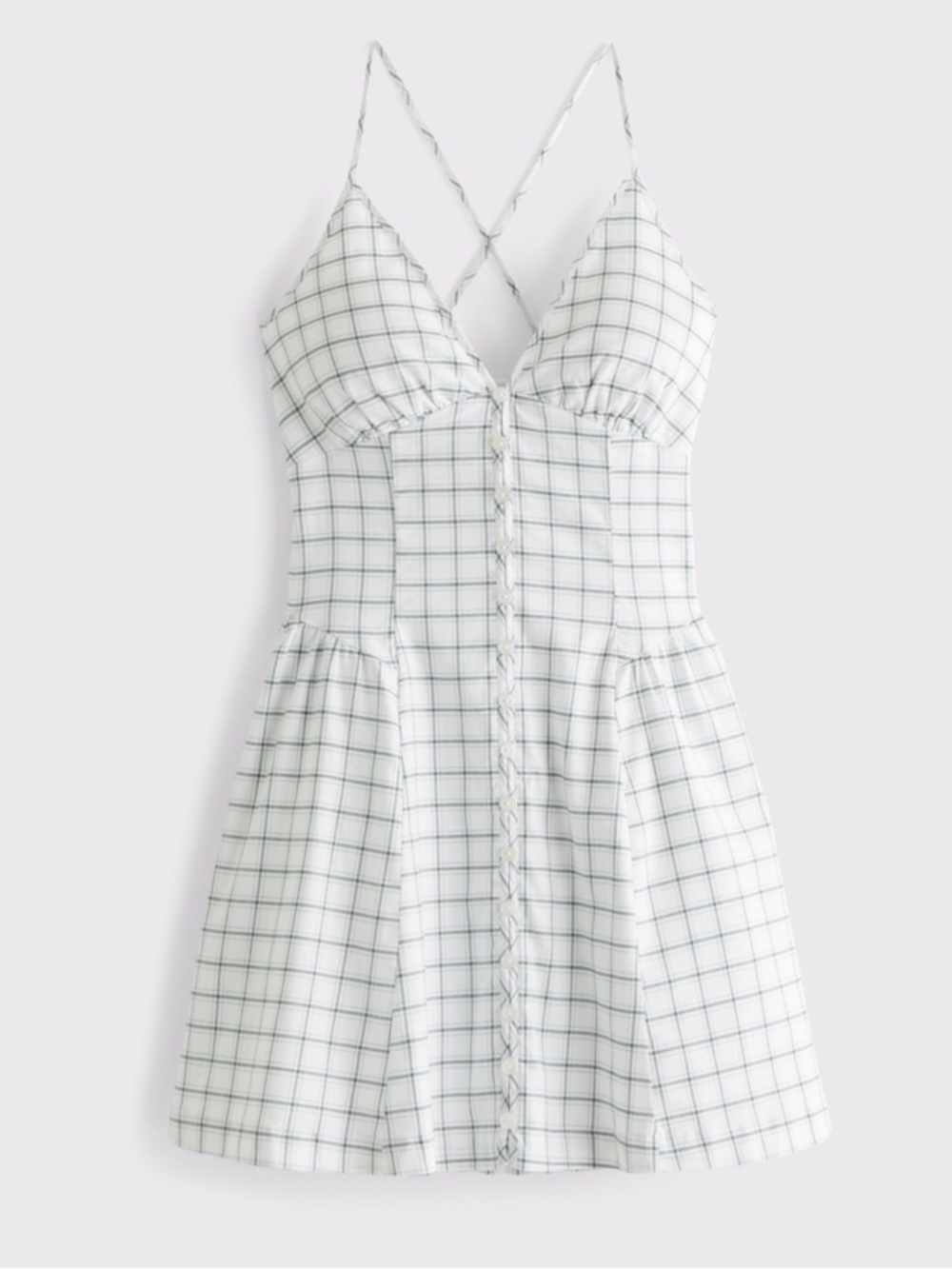 Abercrombie Bra-free Dylan White Plaid Mini Dress